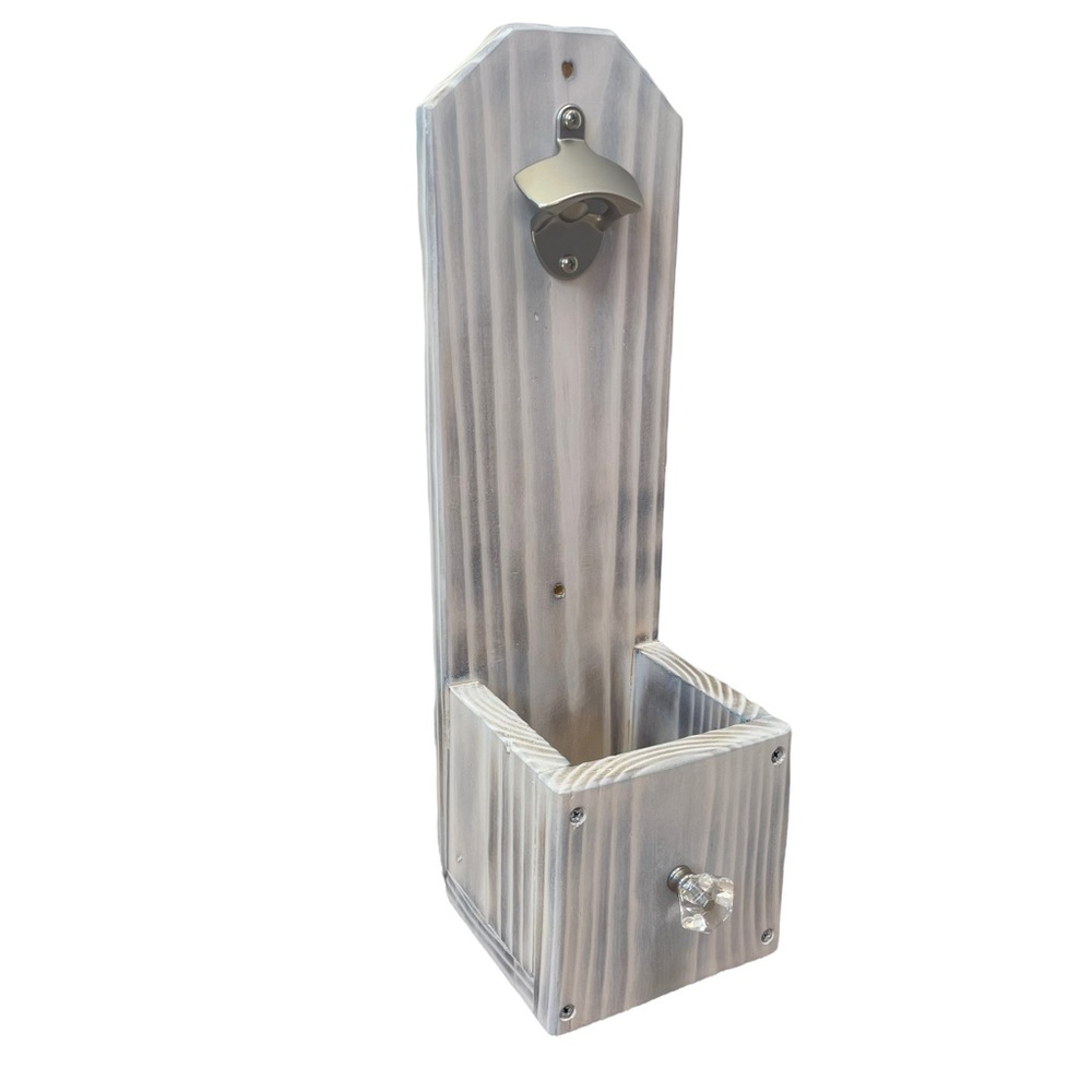 Shabby Chic Handmade Rustic Wooden Mounted Wall Bottle Opener Wall Decor